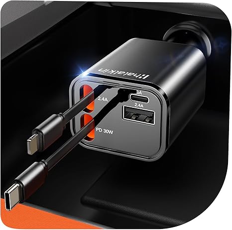 4-in-1 Retractable Car Charger