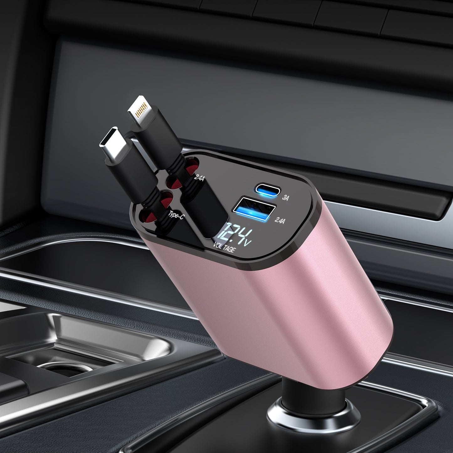4-in-1 Retractable Car Charger