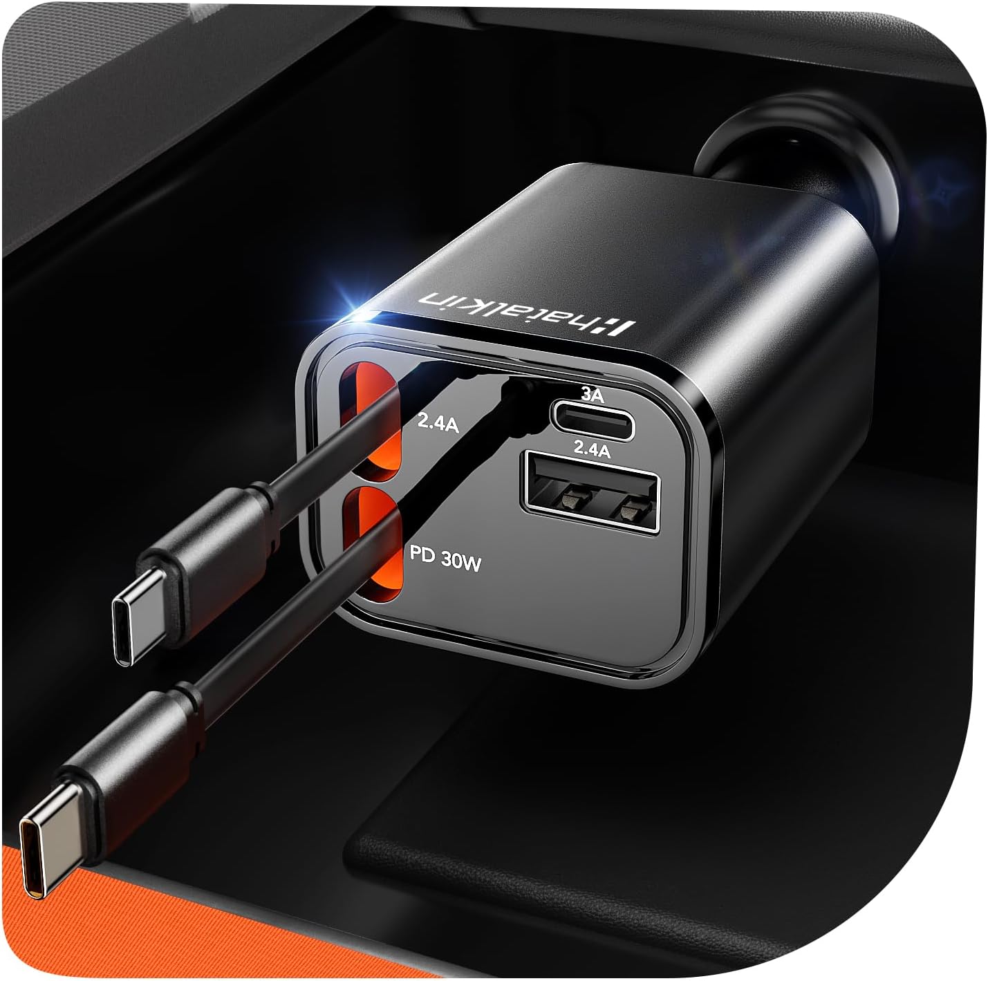 4-in-1 Retractable Car Charger