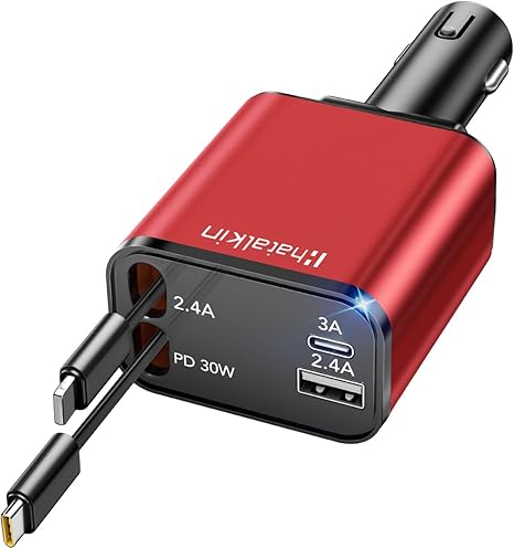 4-in-1 Retractable Car Charger