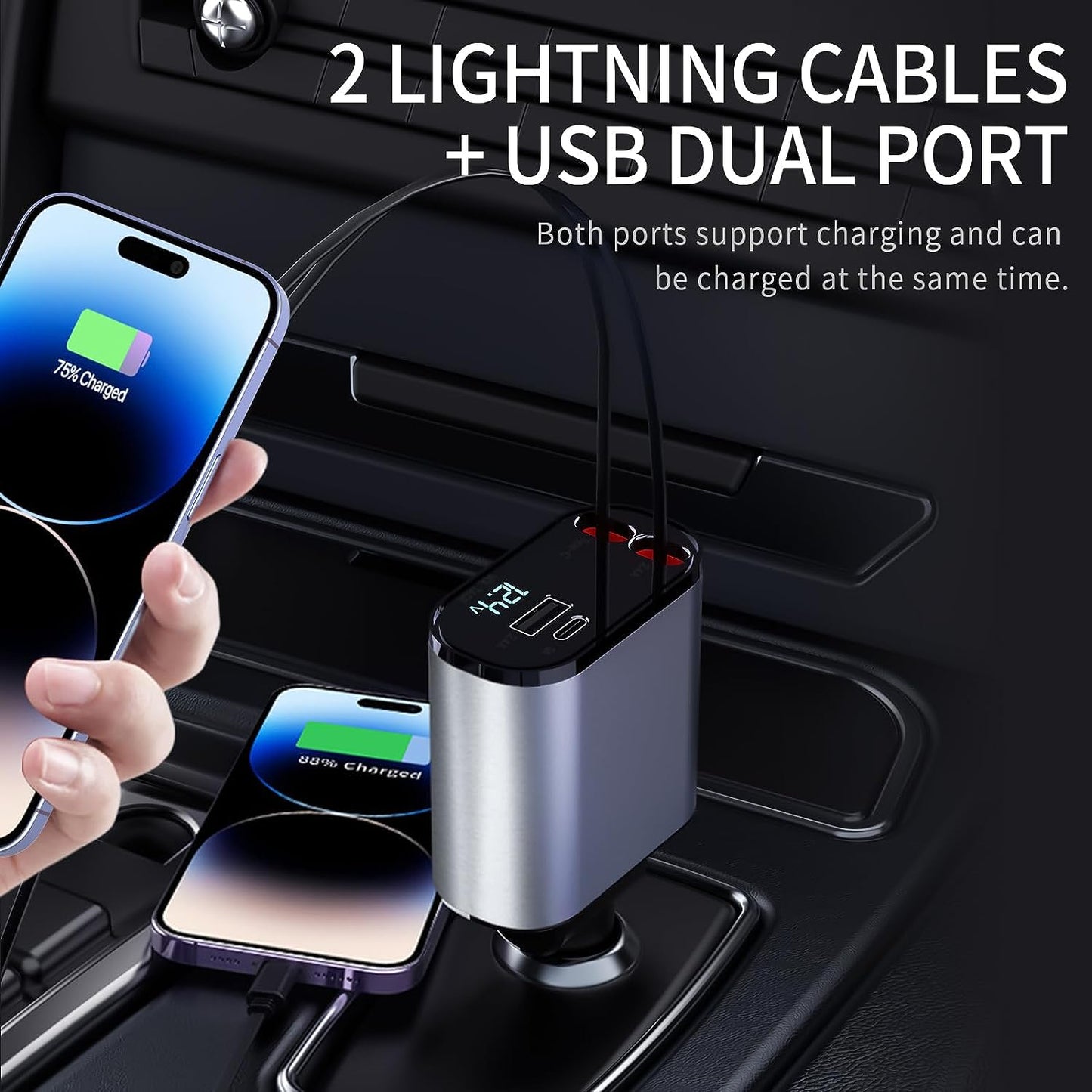 4-in-1 Retractable Car Charger