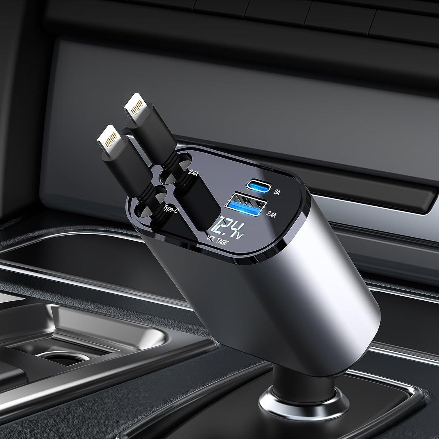 4-in-1 Retractable Car Charger